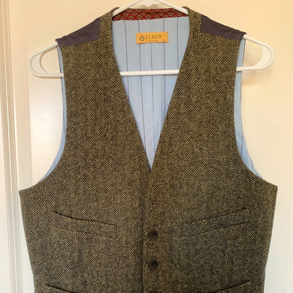 J. Crew Houndstooth Tweed Waistcoat